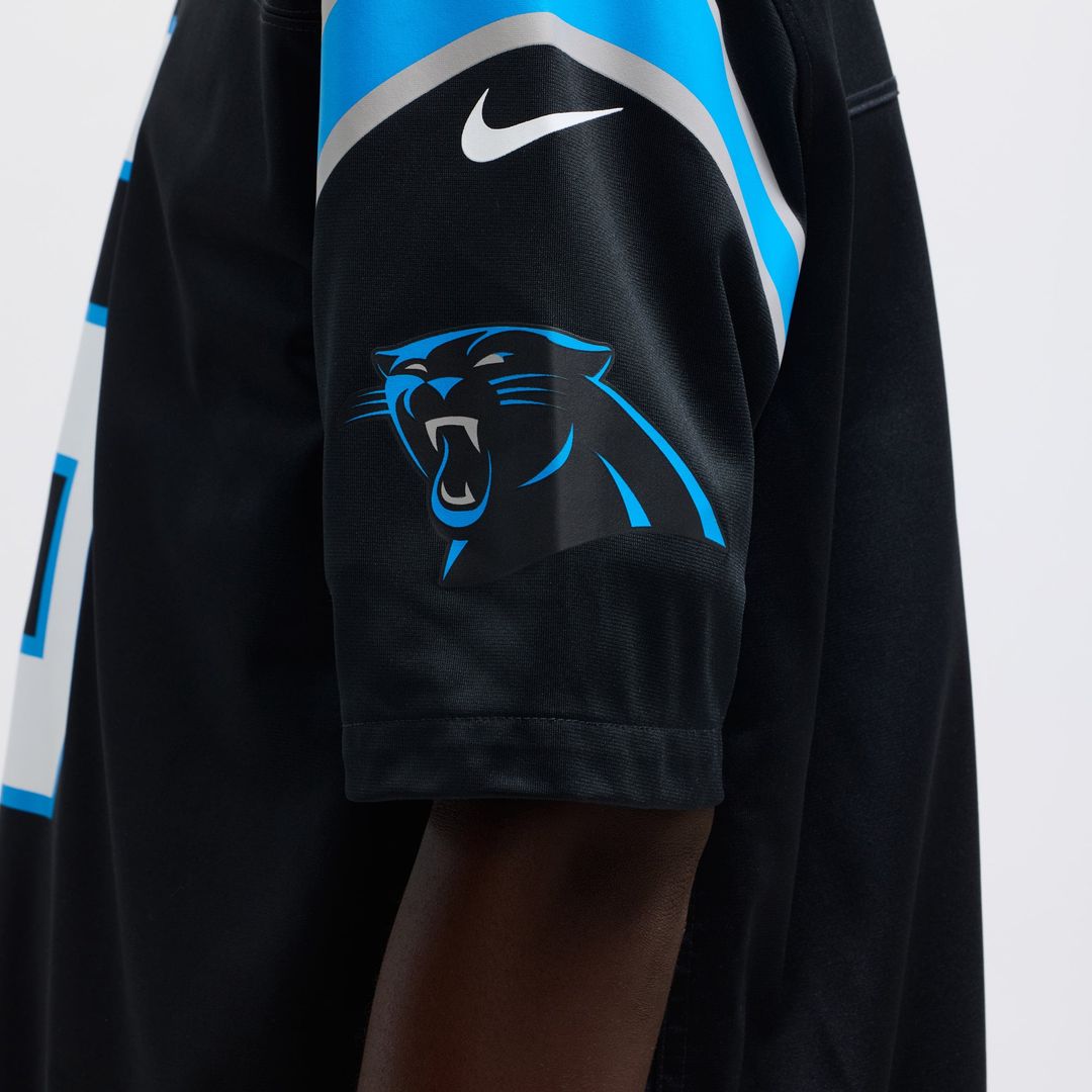 Carolina Panthers Bryce Young Nike Black Team Game Jersey product image 10, provided for visual reference and product detail