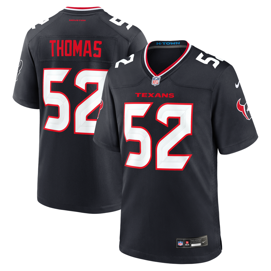 Houston Texans Xavier Thomas Nike Navy Team Game Jersey product image 1, provided for visual reference and product detail