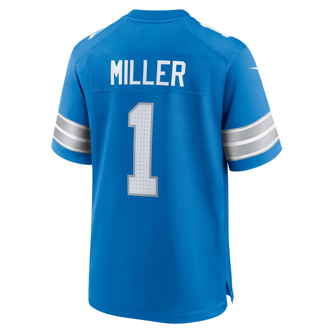 Detroit Lions Blake Miller Nike Blue Team Game Jersey product image 3, provided for visual reference and product detail