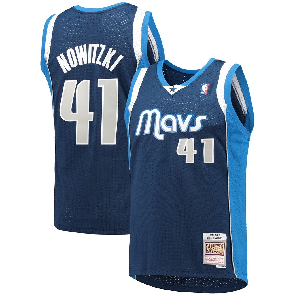 Mitchell & Ness Dirk Nowitzki Navy Dallas Mavericks 2011/12 Hardwood Classics Swingman Jersey product image 2, provided for