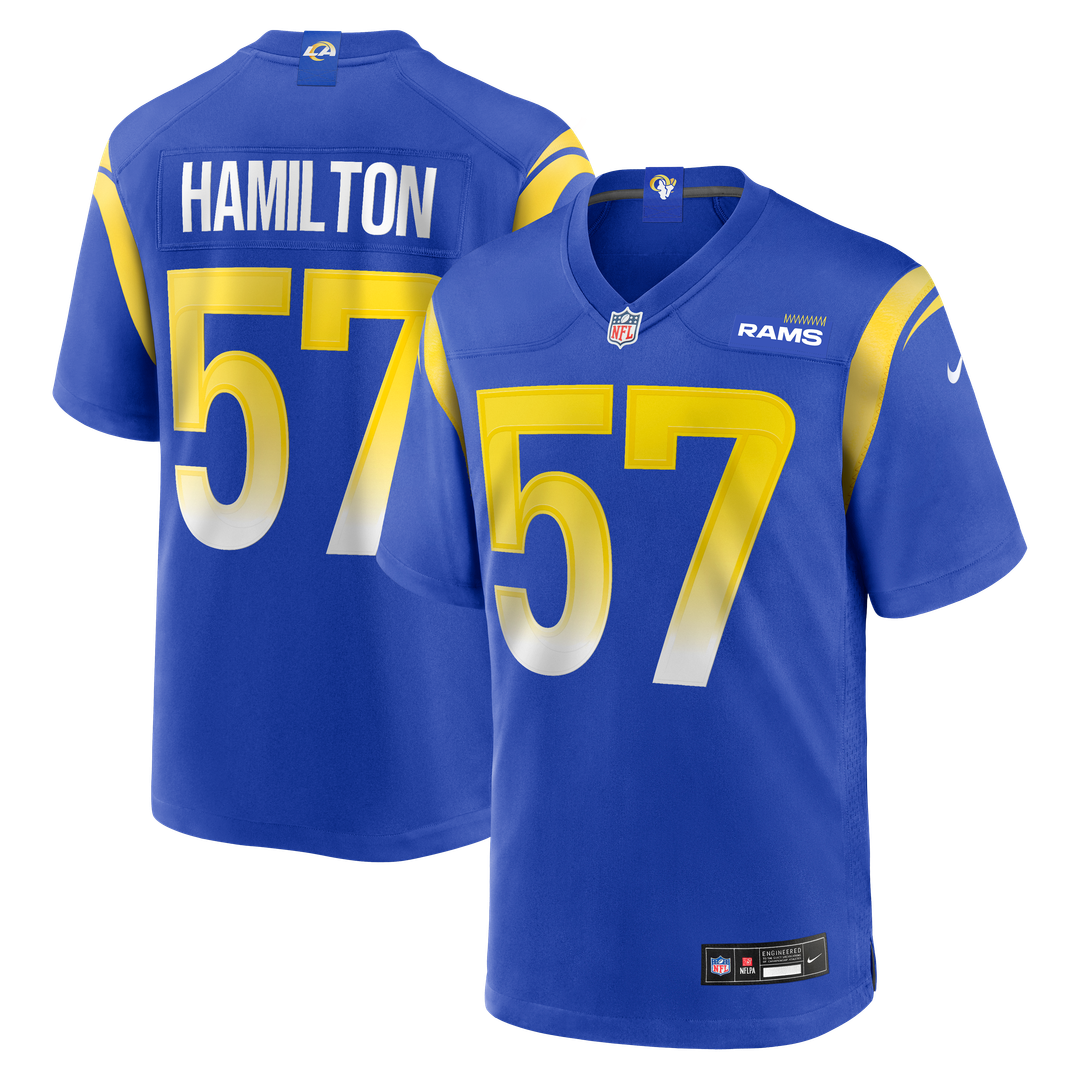 Los Angeles Rams Ty Hamilton Nike Royal Team Game Jersey product image 1, provided for visual reference and product detail