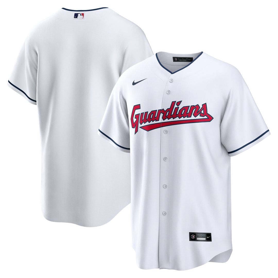 Cleveland Guardians Nike White Home Blank Replica Jersey product image 1, provided for visual reference and product detail