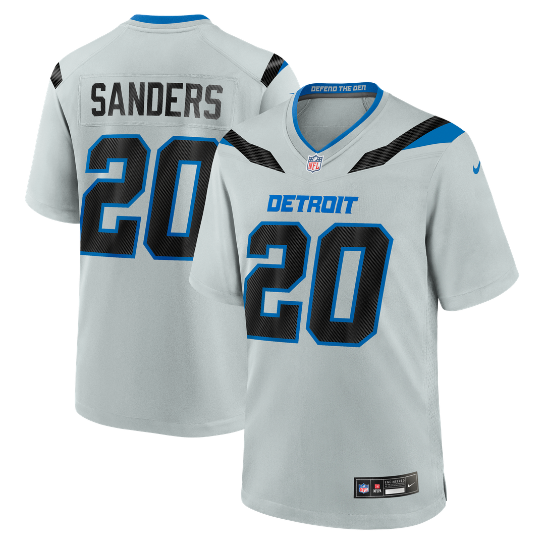 Detroit Lions Barry Sanders Nike Silver 2026 Rivalries Collection Game Jersey product image 1, provided for visual reference