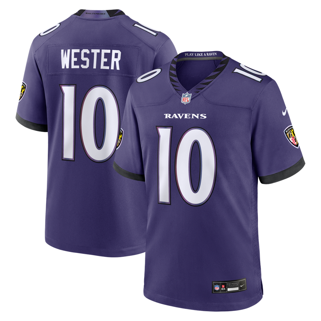 Baltimore Ravens LaJohntay Wester Nike Purple Team Game Jersey product image 1, provided for visual reference and product