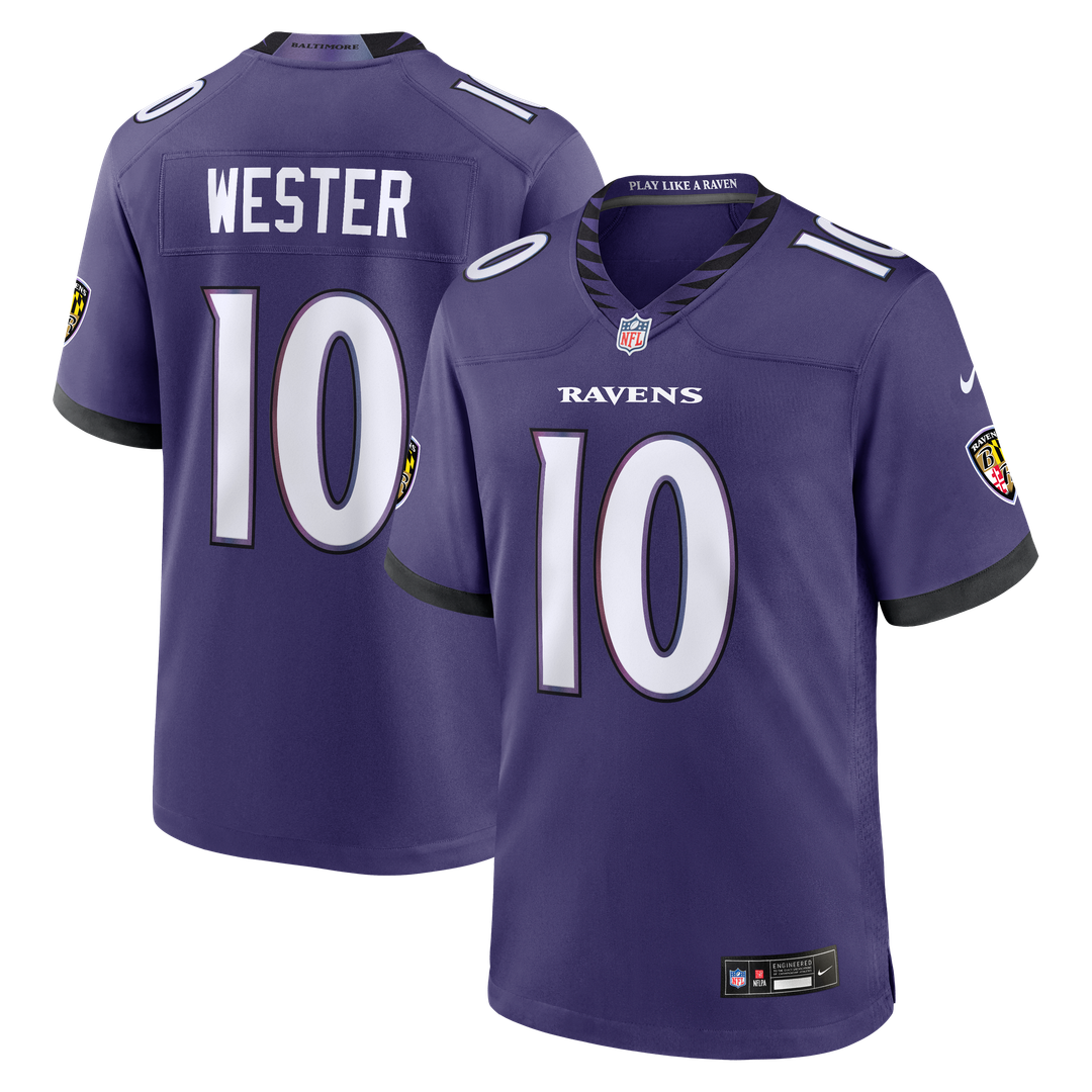 Baltimore Ravens LaJohntay Wester Nike Purple Team Game Jersey product image 1, provided for visual reference and product