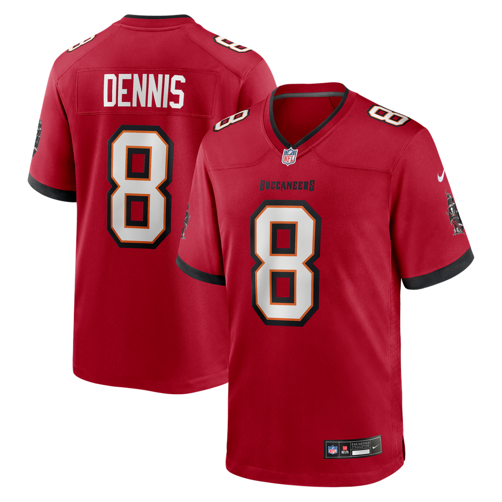 Tampa Bay Buccaneers SirVocea Dennis Nike Red Game Jersey product image 1, provided for visual reference and product detail