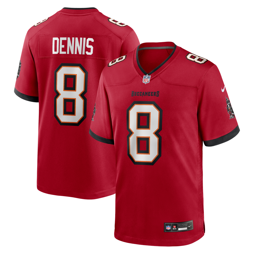 Tampa Bay Buccaneers SirVocea Dennis Nike Red Game Jersey product image 1, provided for visual reference and product detail