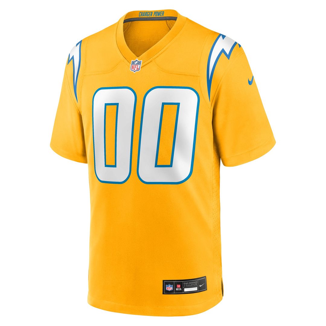Los Angeles Chargers Nike Gold Alternate Charger Power Game Custom Jersey product image 5, provided for visual reference and