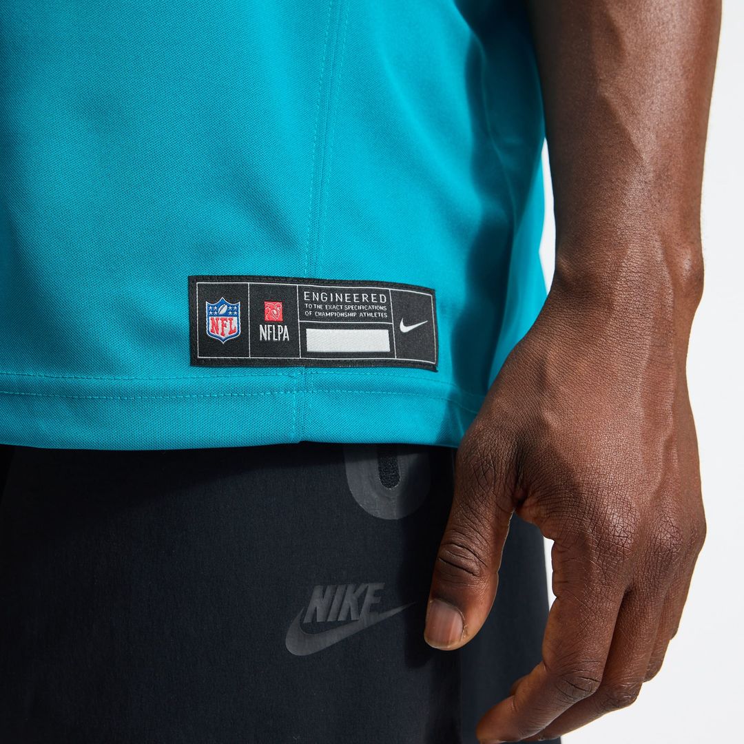 Jacksonville Jaguars Trevor Lawrence Nike Teal Team Vapor F.U.S.E. Stitched Limited Jersey product image 13, provided for