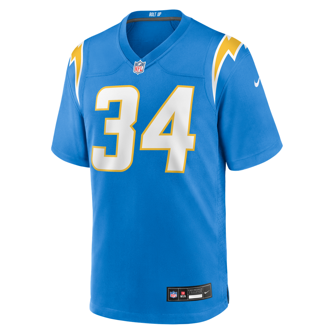 Los Angeles Chargers Keaton Mitchell Nike Powder Blue Team Game Jersey product image 2, provided for visual reference and
