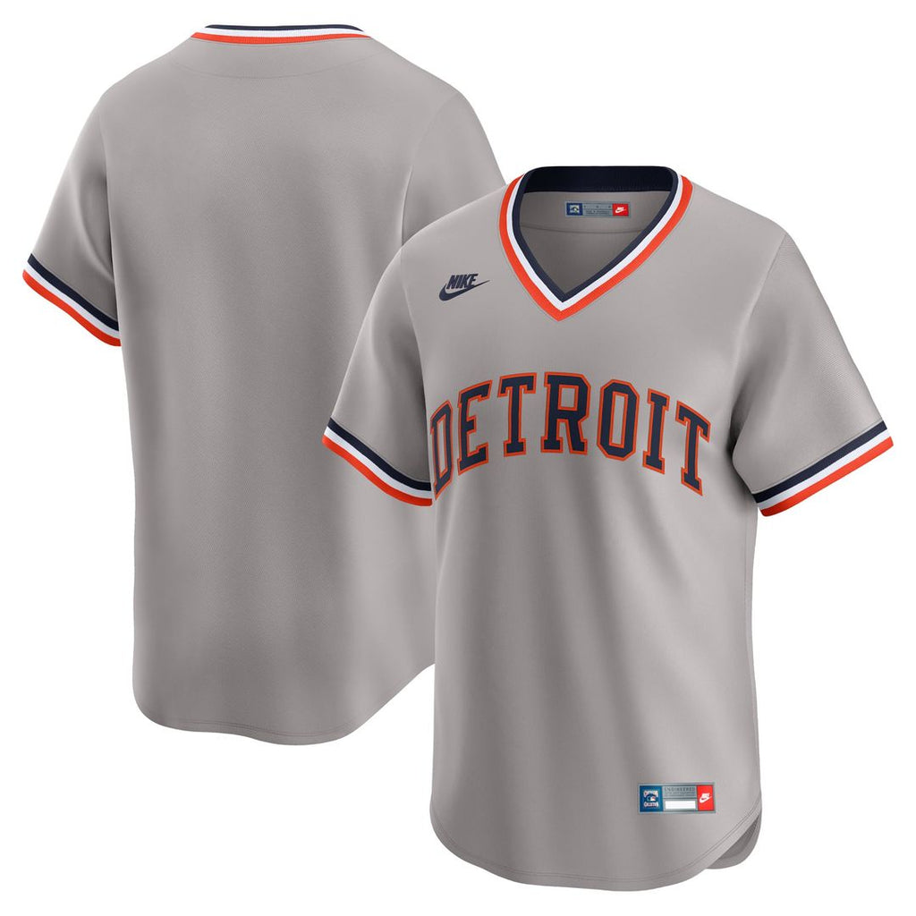 Detroit Tigers Nike Gray Cooperstown Collection Limited Jersey product image 1, provided for visual reference and product