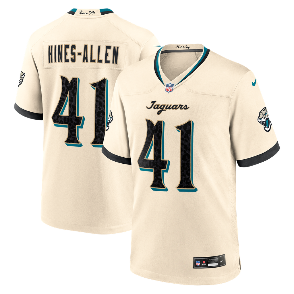 Jacksonville Jaguars Josh Hines-Allen Nike Natural 2026 Rivalries Collection Game Jersey product image 1, provided for