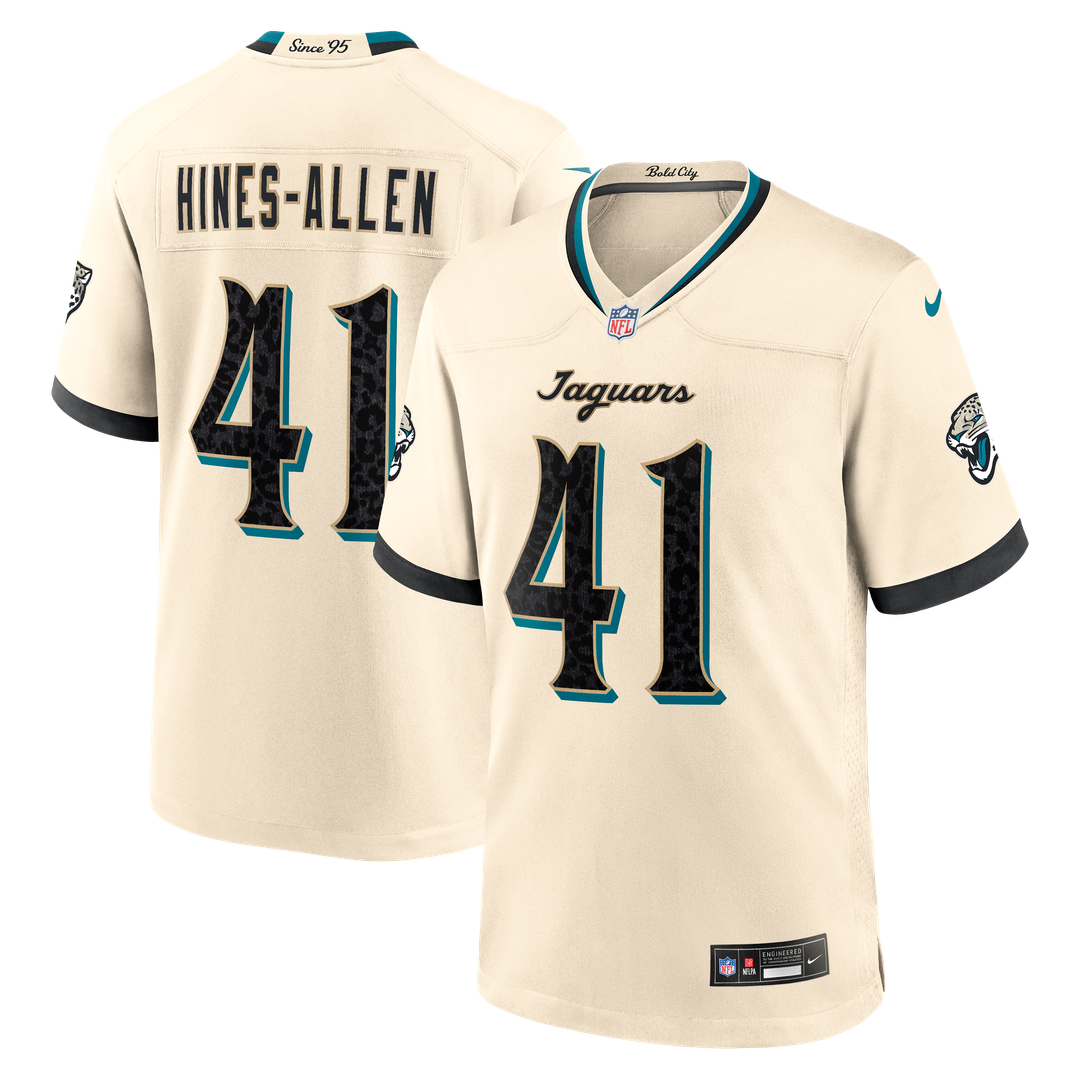 Jacksonville Jaguars Josh Hines-Allen Nike Natural 2026 Rivalries Collection Game Jersey product image 1, provided for