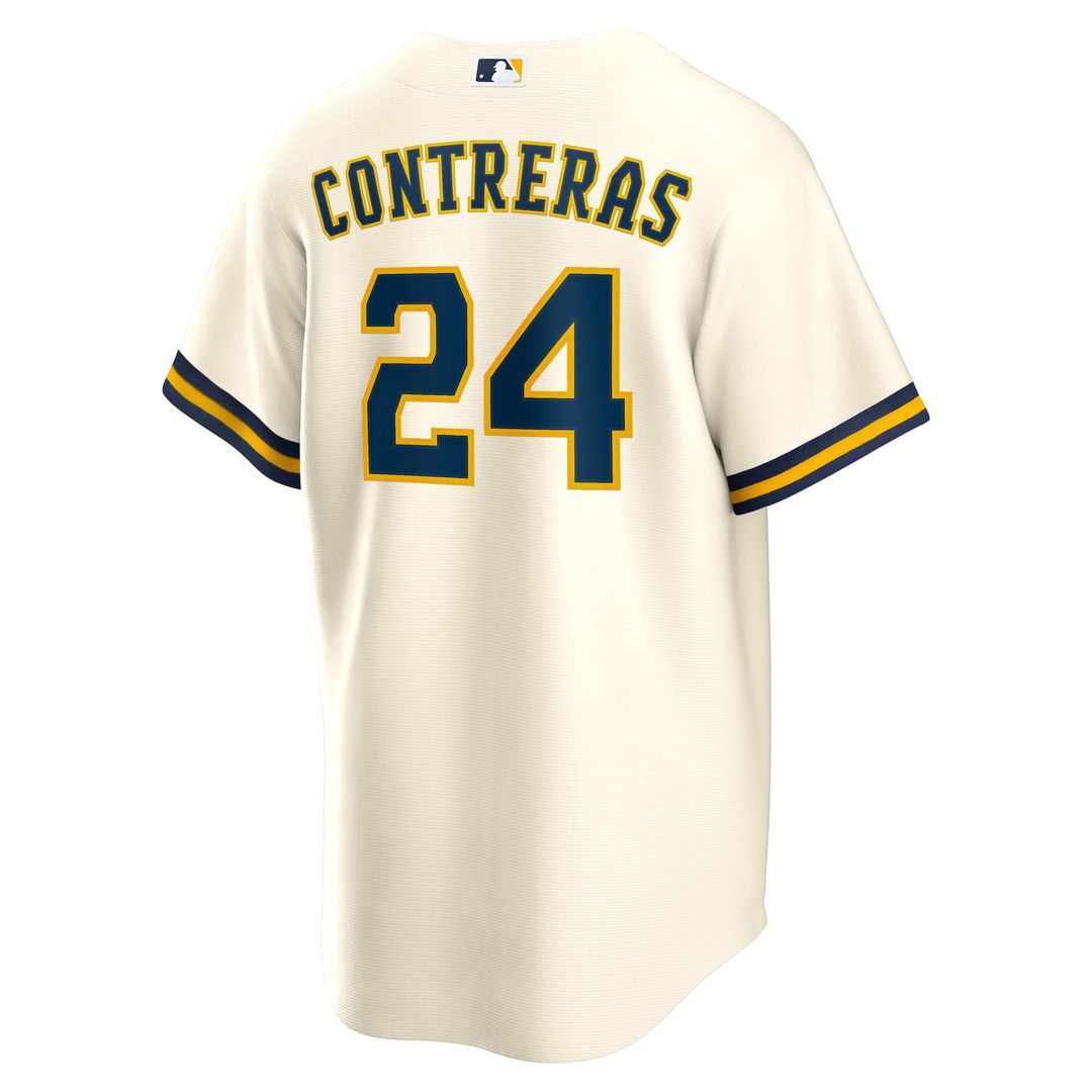 Milwaukee Brewers William Contreras Nike Cream Home Replica Jersey product image 3, provided for visual reference and