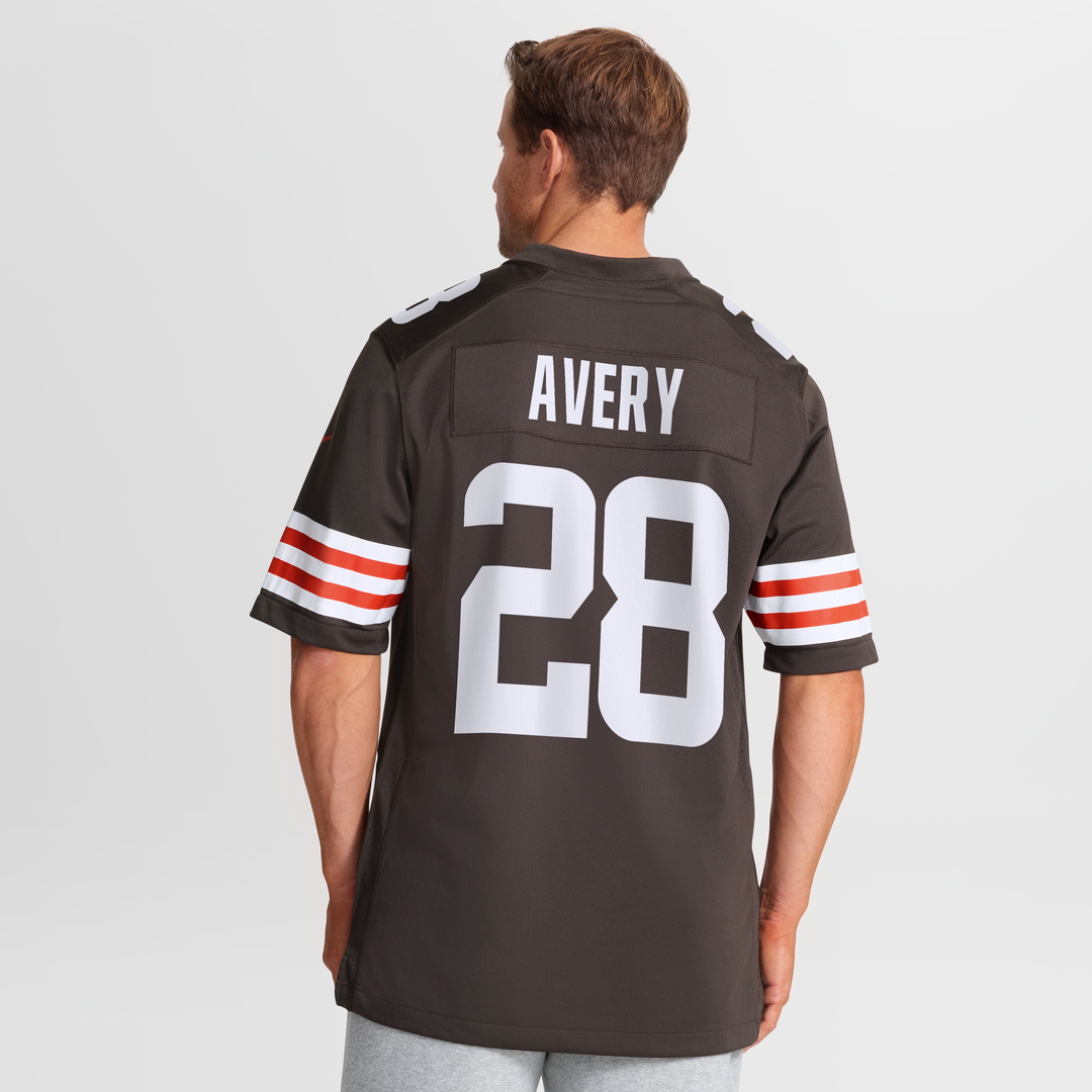 Cleveland Browns Tre Avery Nike Brown Team Game Jersey product image 5, provided for visual reference and product detail