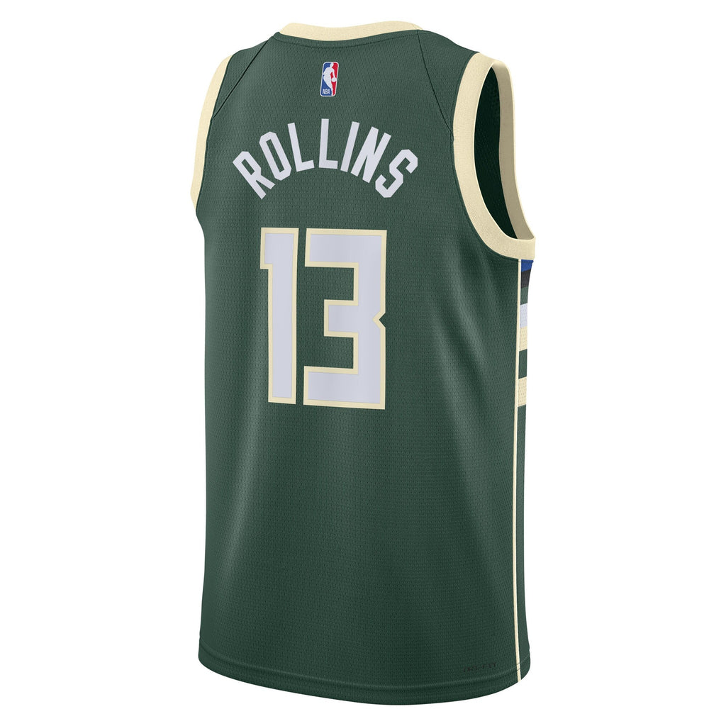 Milwaukee Bucks Nike Icon Edition Swingman Jersey - Hunter Green - Ryan Rollins - Unisex product image 4, provided for