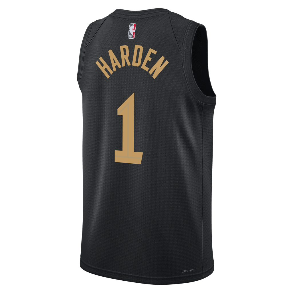 Cleveland Cavaliers Jordan Brand Statement Edition Swingman Jersey - Black - James Harden - Unisex product image 4, provided