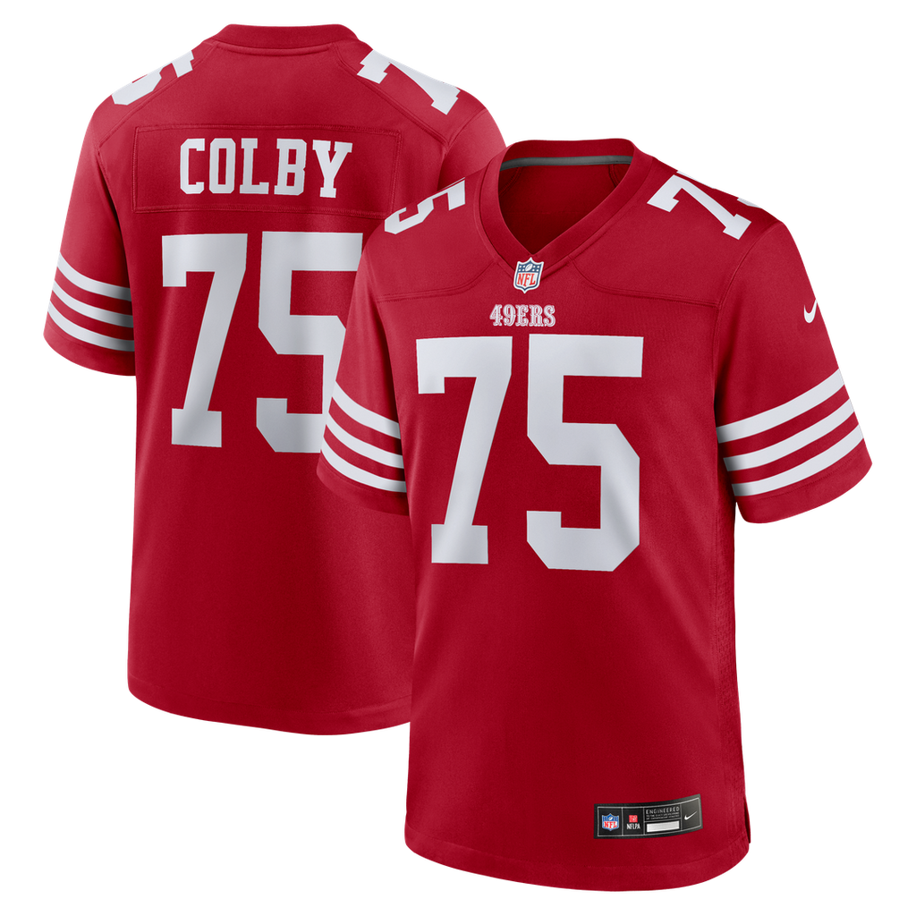 San Francisco 49ers Connor Colby Nike Scarlet Team Game Jersey product image 1, provided for visual reference and product