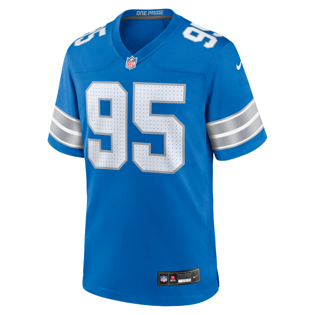 Detroit Lions Mathieu Betts Nike Blue Game Jersey product image 2, provided for visual reference and product detail review