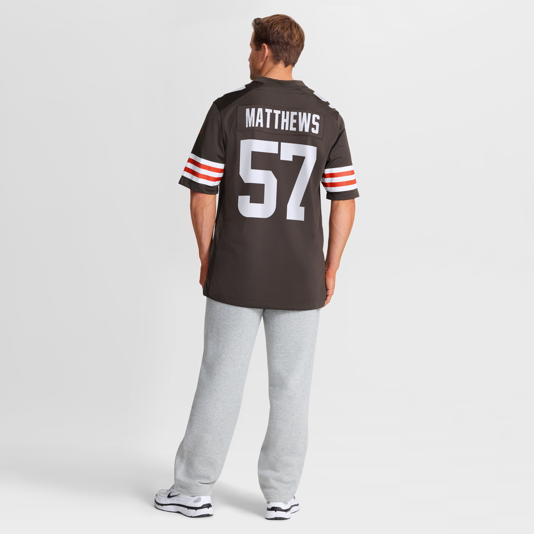 Cleveland Browns Clay Matthews Nike Brown Game Retired Player Jersey product image 8, provided for visual reference and