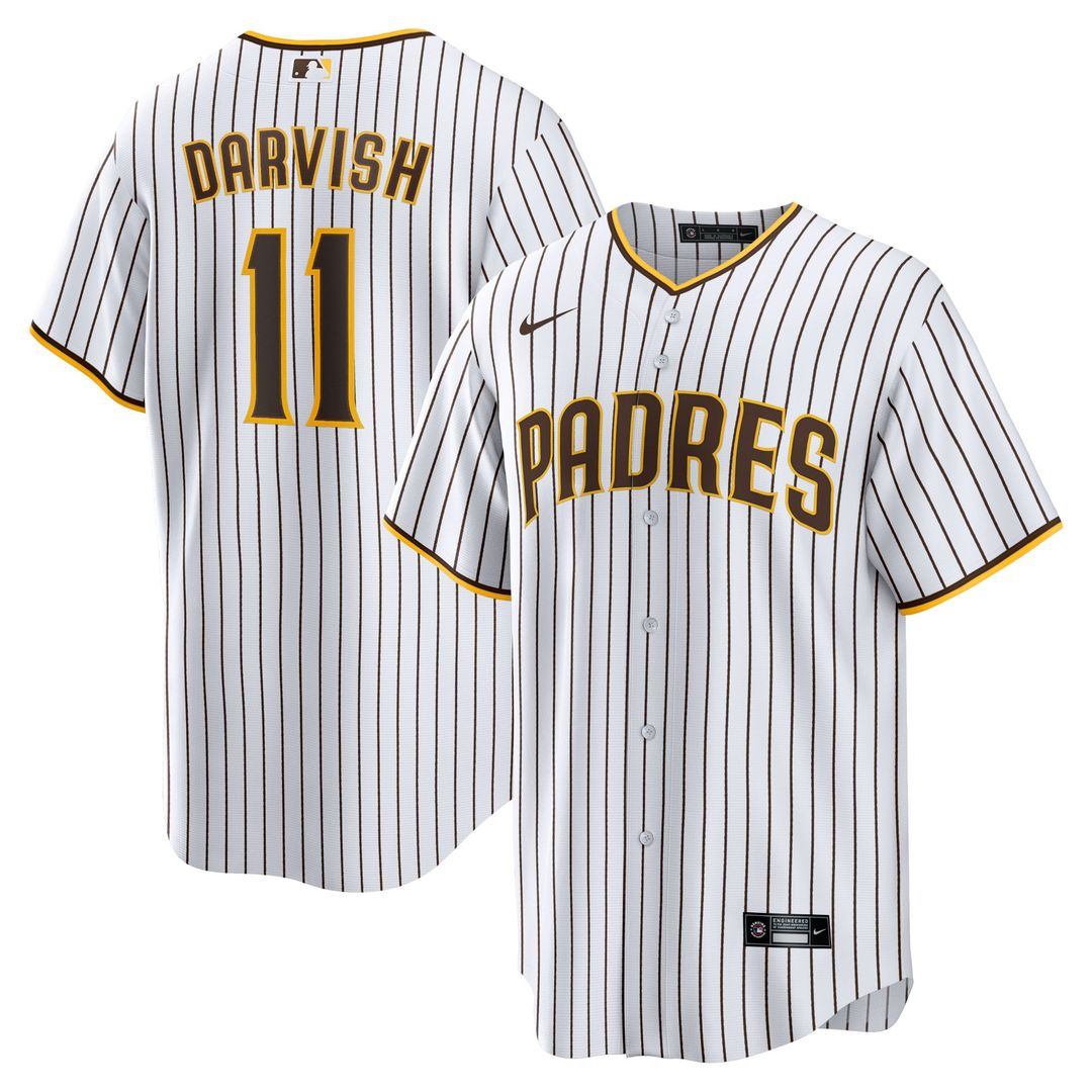 San Diego Padres Yu Darvish Nike White Home Replica Player Jersey product image 1, provided for visual reference and product