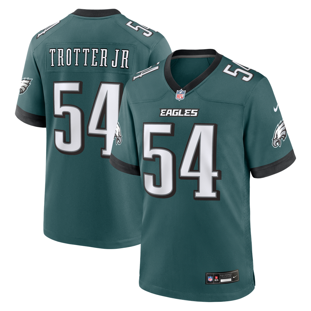 Philadelphia Eagles Jeremiah Trotter Jr. Nike Midnight Green Team Game Jersey product image 1, provided for visual reference