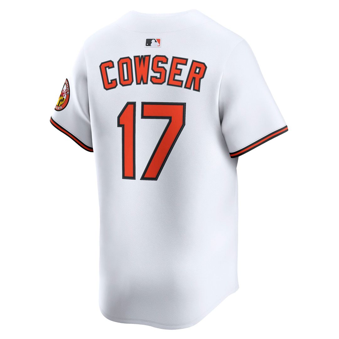 Baltimore Orioles Colton Cowser Nike White Home Limited Player Jersey product image 3, provided for visual reference and