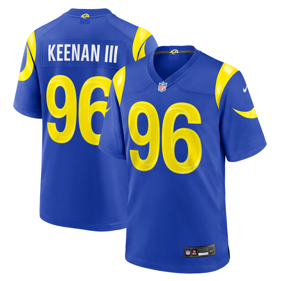 Los Angeles Rams Tim Keenan III Nike Royal Team Game Jersey product image 1, provided for visual reference and product