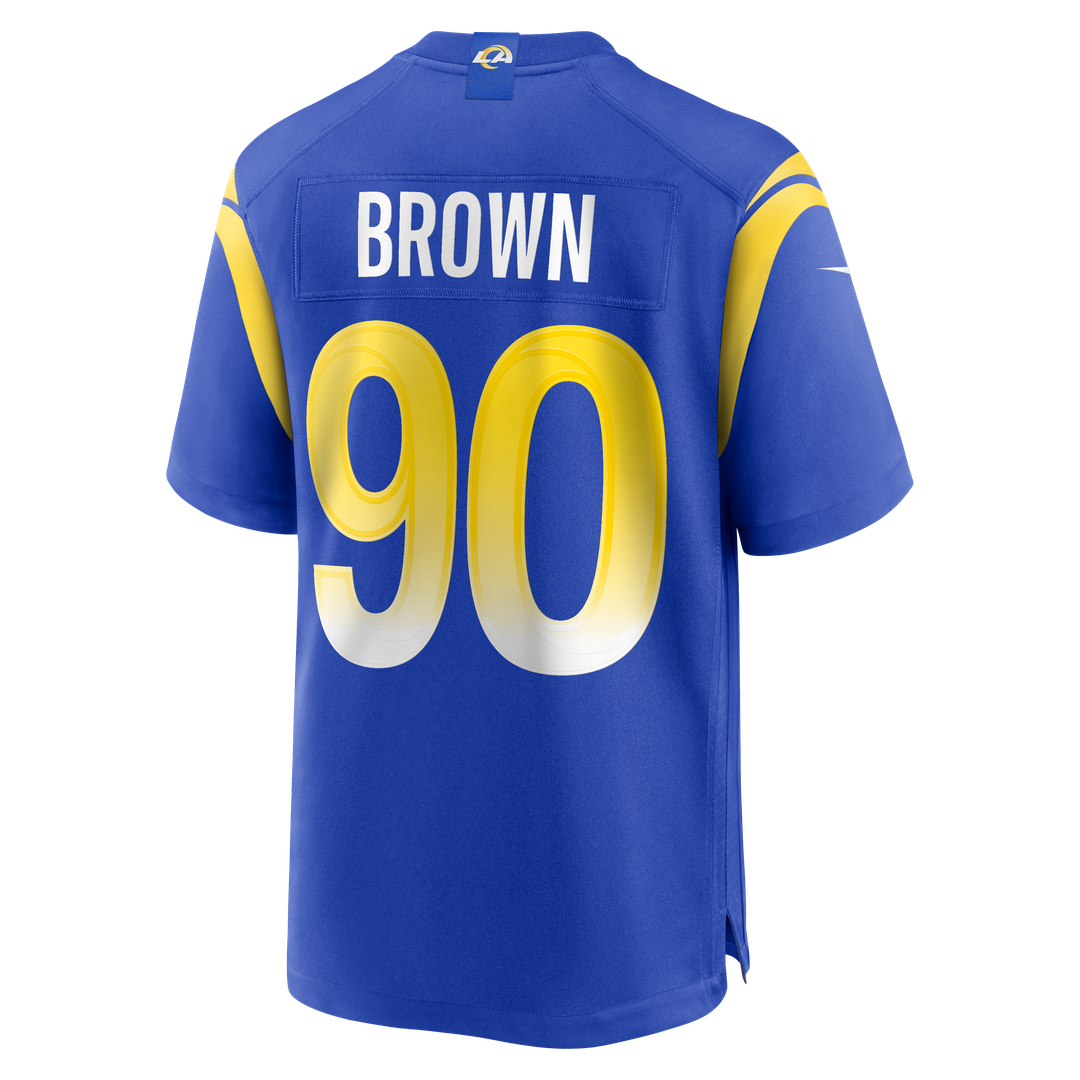 Los Angeles Rams Earnest Brown IV Nike Royal Team Game Jersey product image 3, provided for visual reference and product