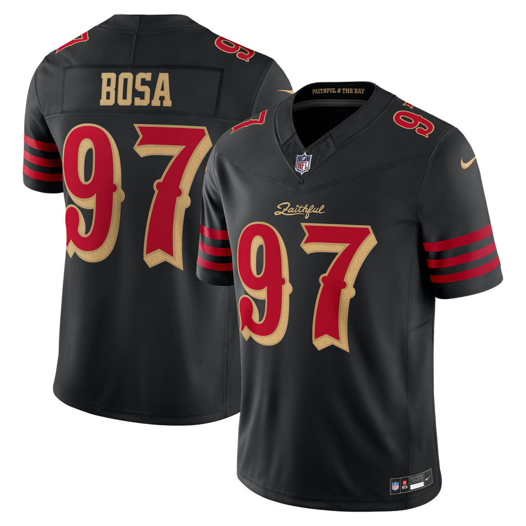 San Francisco 49ers Nick Bosa Nike Black Rivalries Collection Stitched Limited Jersey product image 1, provided for visual