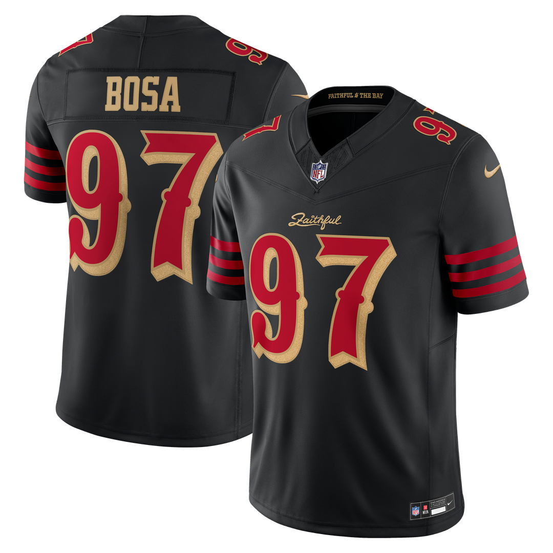San Francisco 49ers Nick Bosa Nike Black Rivalries Collection Stitched Limited Jersey product image 1, provided for visual