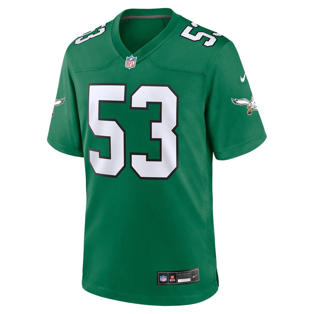 Philadelphia Eagles Zack Baun Nike Kelly Green Alternate Game Jersey product image 2, provided for visual reference and