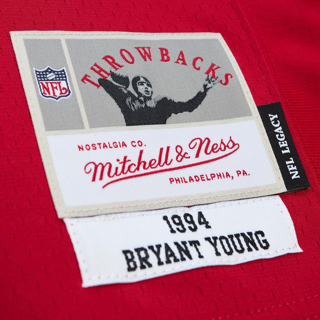 San Francisco 49ers Bryant Young Mitchell & Ness Scarlet Legacy Replica Jersey product image 5, provided for visual