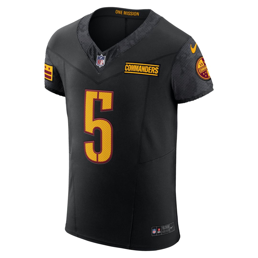 Washington Commanders Jayden Daniels Nike Black Alternate Vapor F.U.S.E. Elite Jersey product image 5, provided for visual