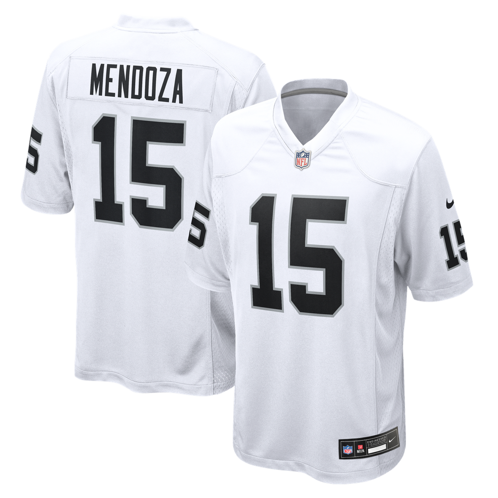 Las Vegas Raiders Fernando Mendoza Nike White Game Player Jersey product image 1, provided for visual reference and product