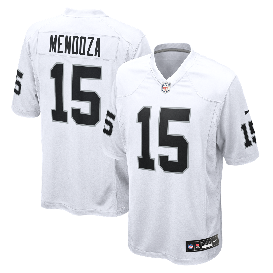 Las Vegas Raiders Fernando Mendoza Nike White Game Player Jersey product image 1, provided for visual reference and product