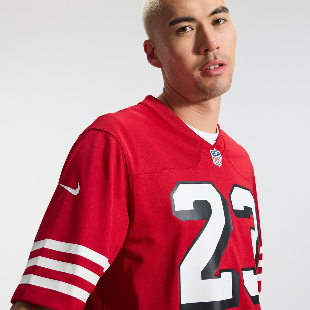 San Francisco 49ers Christian McCaffrey Nike Scarlet Alternate Game Player Jersey product image 10, provided for visual