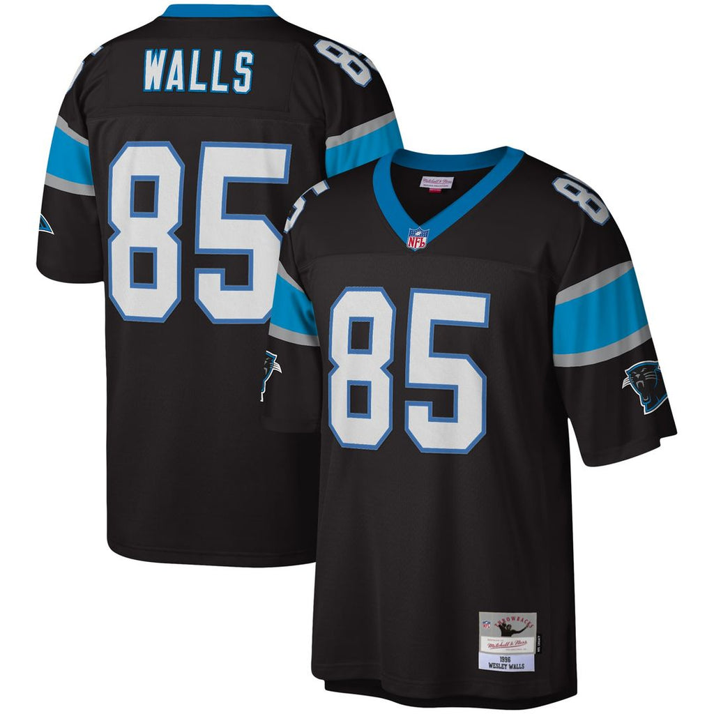 Carolina Panthers Wesley Walls Mitchell & Ness Black Legacy Replica Jersey product image 1, provided for visual reference