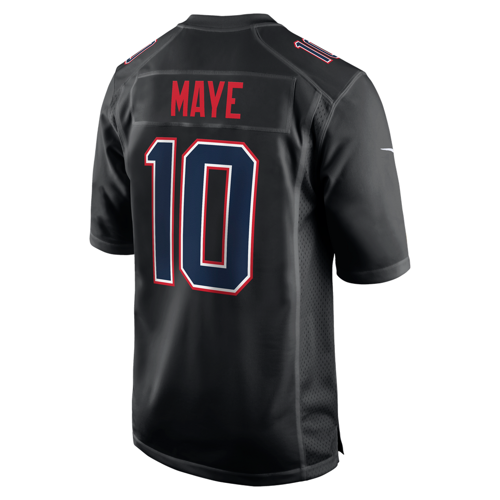 New England Patriots Drake Maye Nike Carbon Black Game Jersey product image 6, provided for visual reference and product