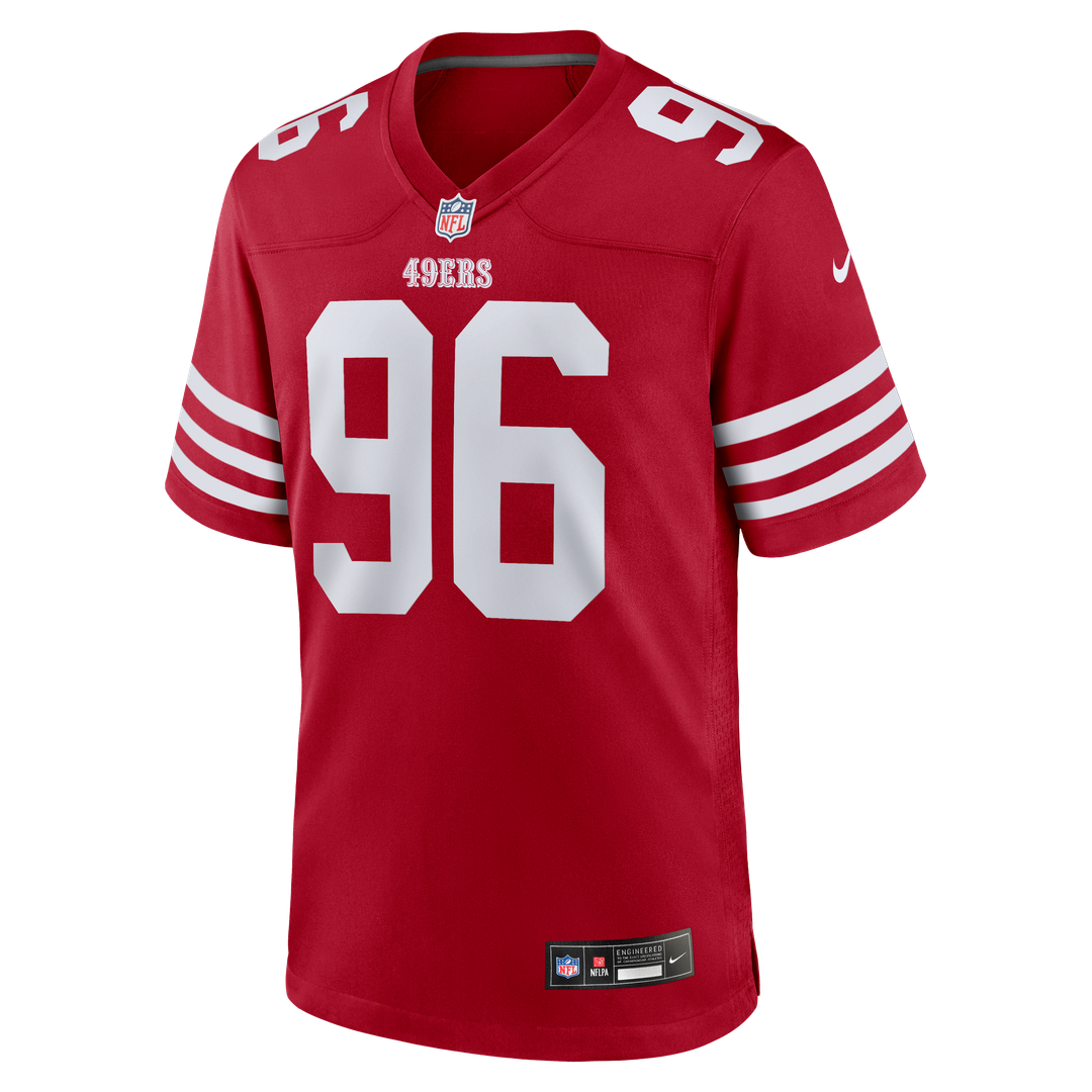 San Francisco 49ers Jordan Jefferson Nike Scarlet Team Game Jersey product image 2, provided for visual reference and