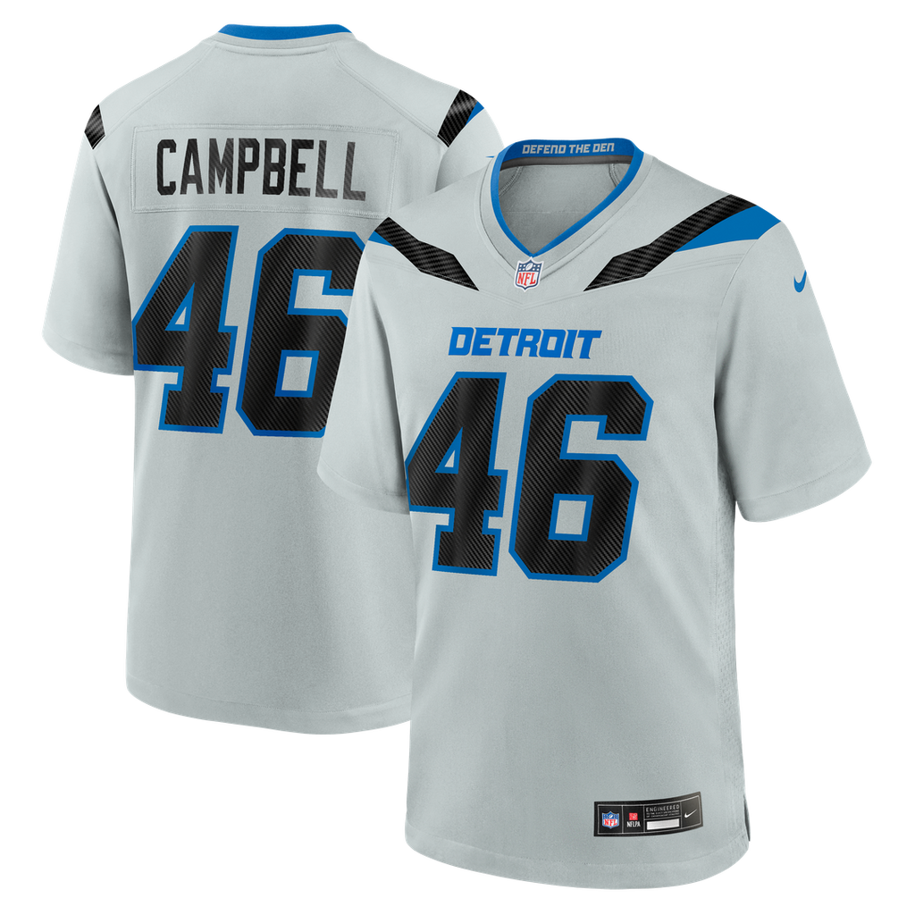 Detroit Lions Jack Campbell Nike Silver 2026 Rivalries Collection Game Jersey product image 1, provided for visual reference