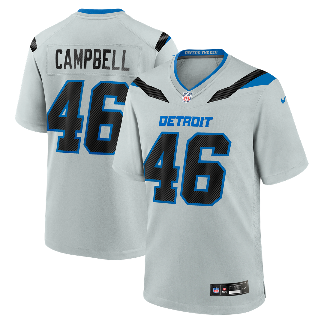 Detroit Lions Jack Campbell Nike Silver 2026 Rivalries Collection Game Jersey product image 1, provided for visual reference