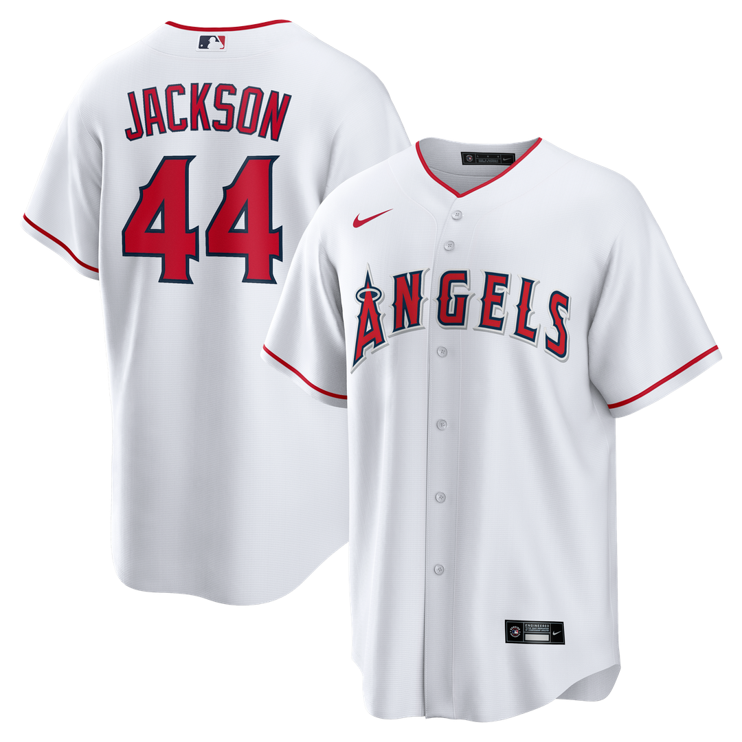 Los Angeles Angels Reggie Jackson Nike White Home Retired Player Replica Jersey product image 1, provided for visual