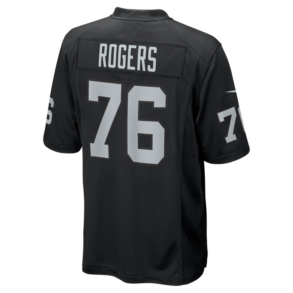 Las Vegas Raiders Caleb Rogers Nike Black Team Game Jersey product image 3, provided for visual reference and product detail