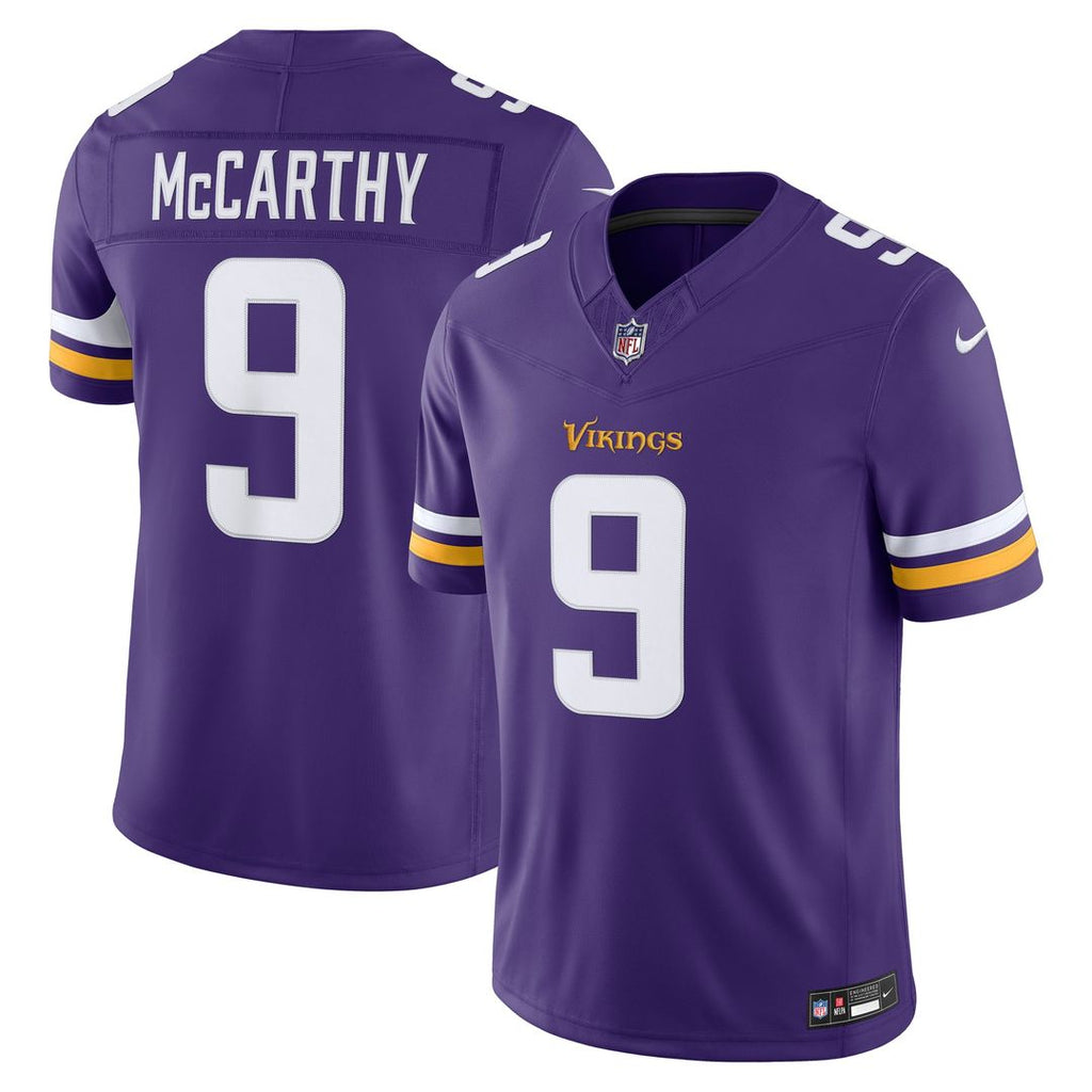 Minnesota Vikings J.J. McCarthy Nike Purple Team Vapor F.U.S.E. Stitched Limited Jersey product image 1, provided for visual