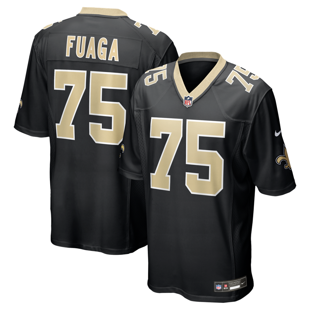 New Orleans Saints Taliese Fuaga Nike Black Player Game Jersey product image 1, provided for visual reference and product