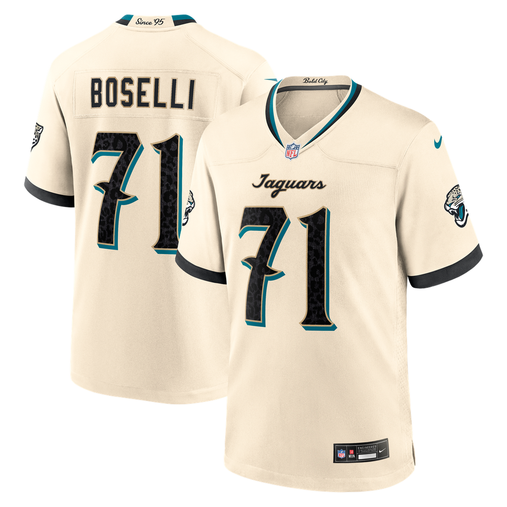 Jacksonville Jaguars Tony Boselli Nike Natural 2026 Rivalries Collection Game Jersey product image 1, provided for visual