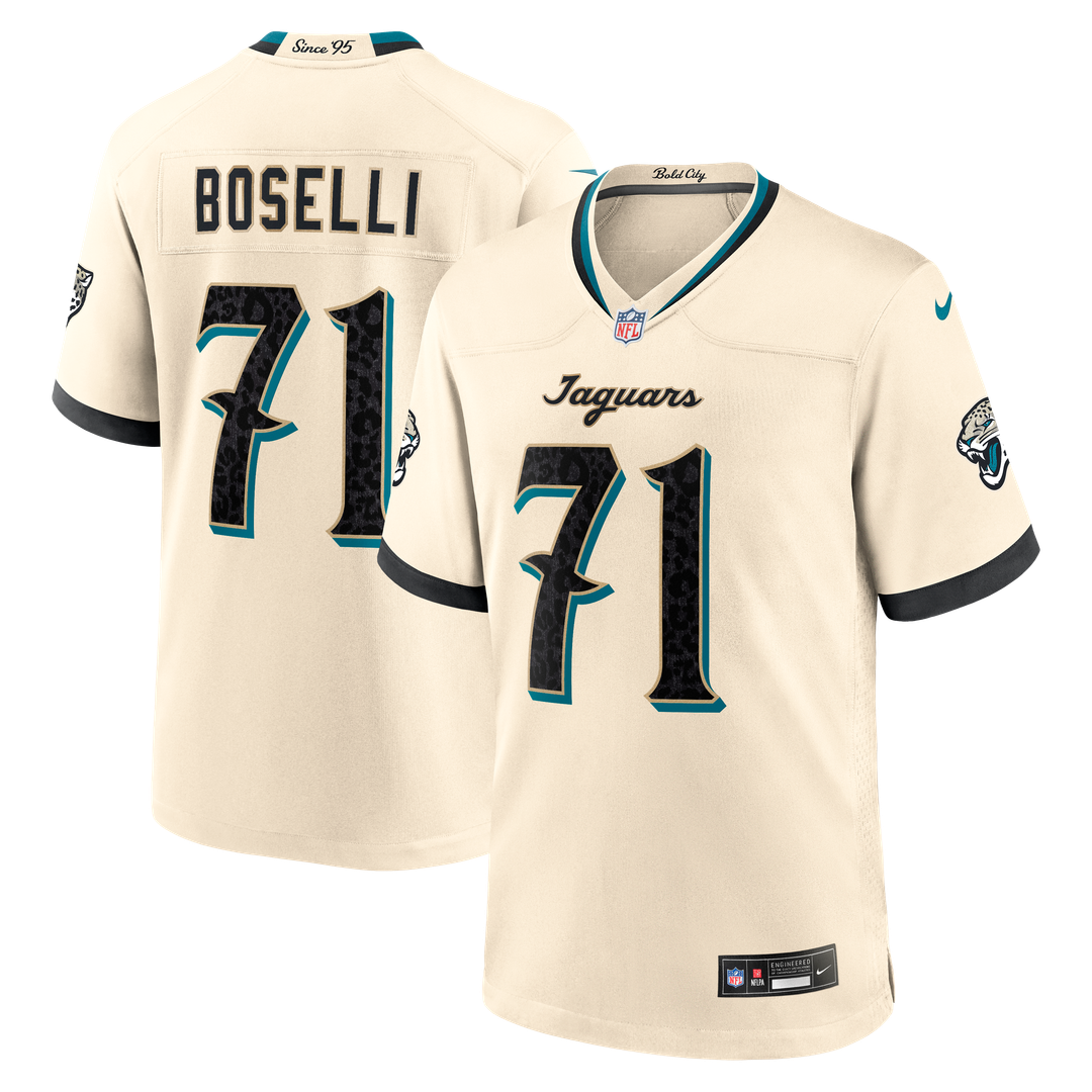 Jacksonville Jaguars Tony Boselli Nike Natural 2026 Rivalries Collection Game Jersey product image 1, provided for visual