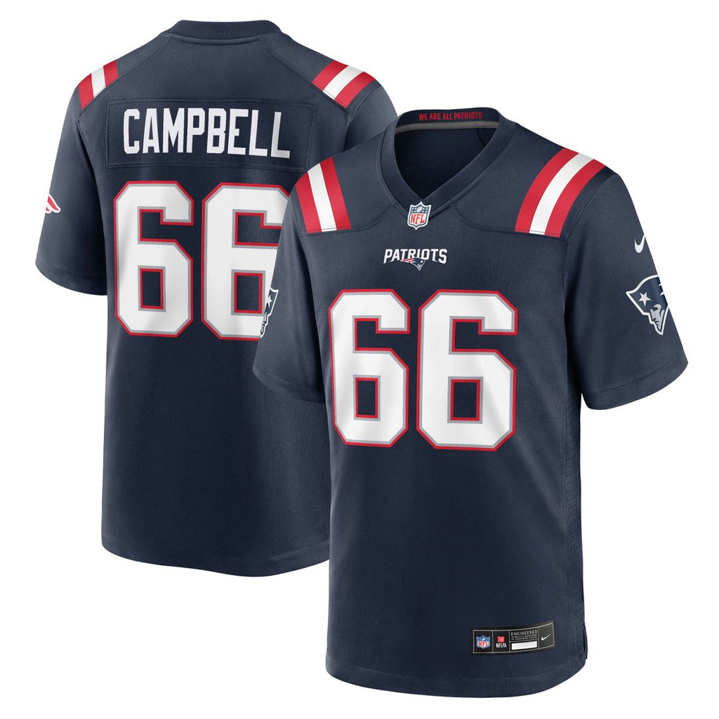 New England Patriots Will Campbell Nike Navy Team Game Jersey product image 1, provided for visual reference and product