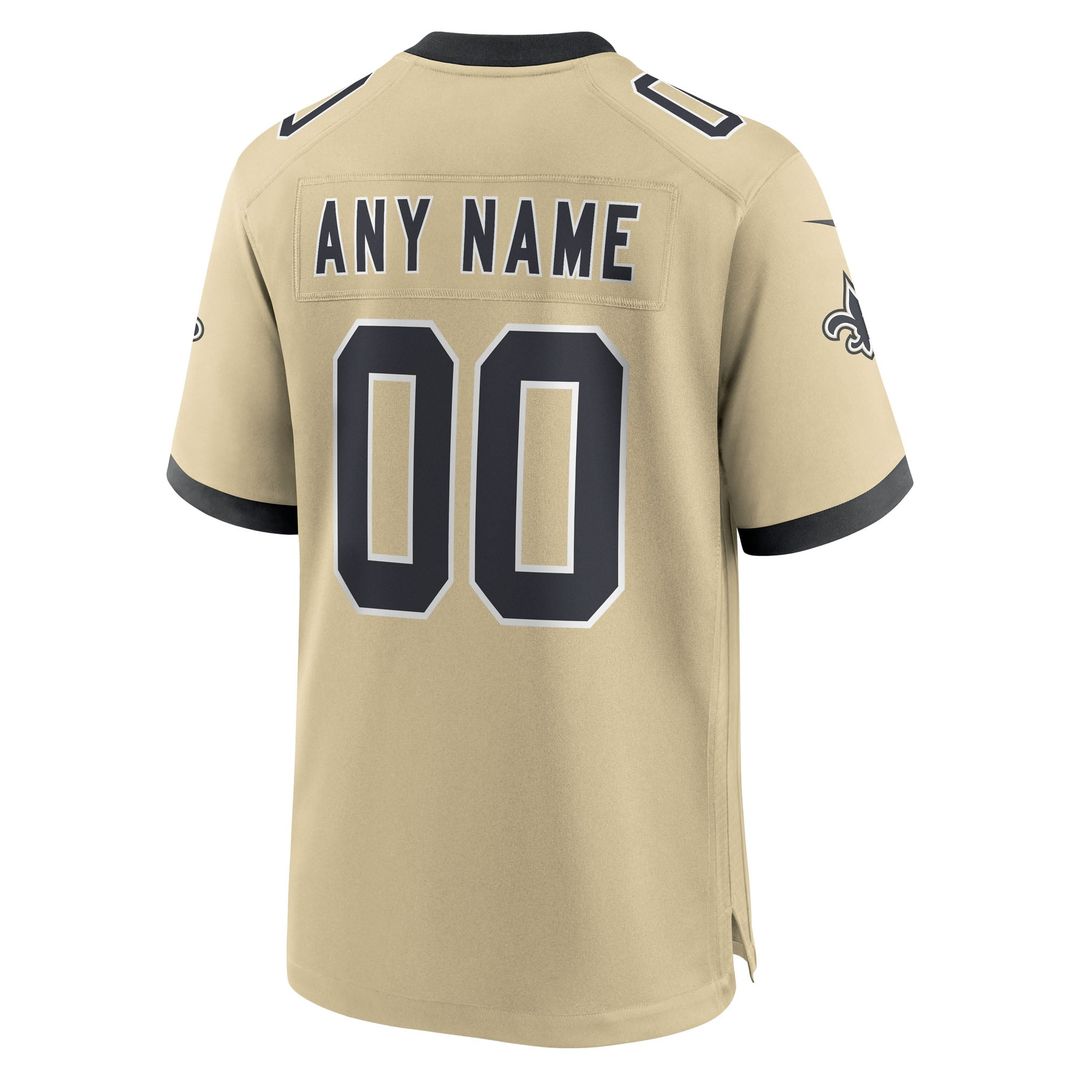 New Orleans Saints Nike Gold Gameday Golds Alternate Custom Game Jersey product image 3, provided for visual reference and